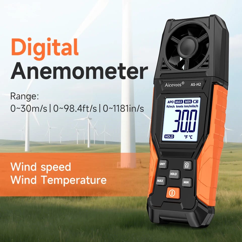قياس سرعة الرياح الرقمي (Digital Anemometer)